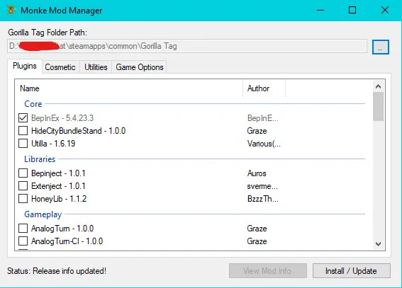 Monke Mod Manager Main Interface